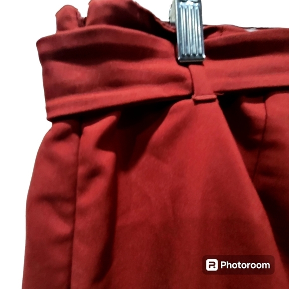 WHBM Red Side Slit Work Career Skirt Wardrobe Staple Belt with Liner - Picture 4 of 8